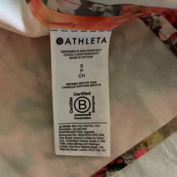 Athleta Refined Zephyr Renewed Bloom Floral Print Tank 798902-02 Womens Small - Picture 4 of 6